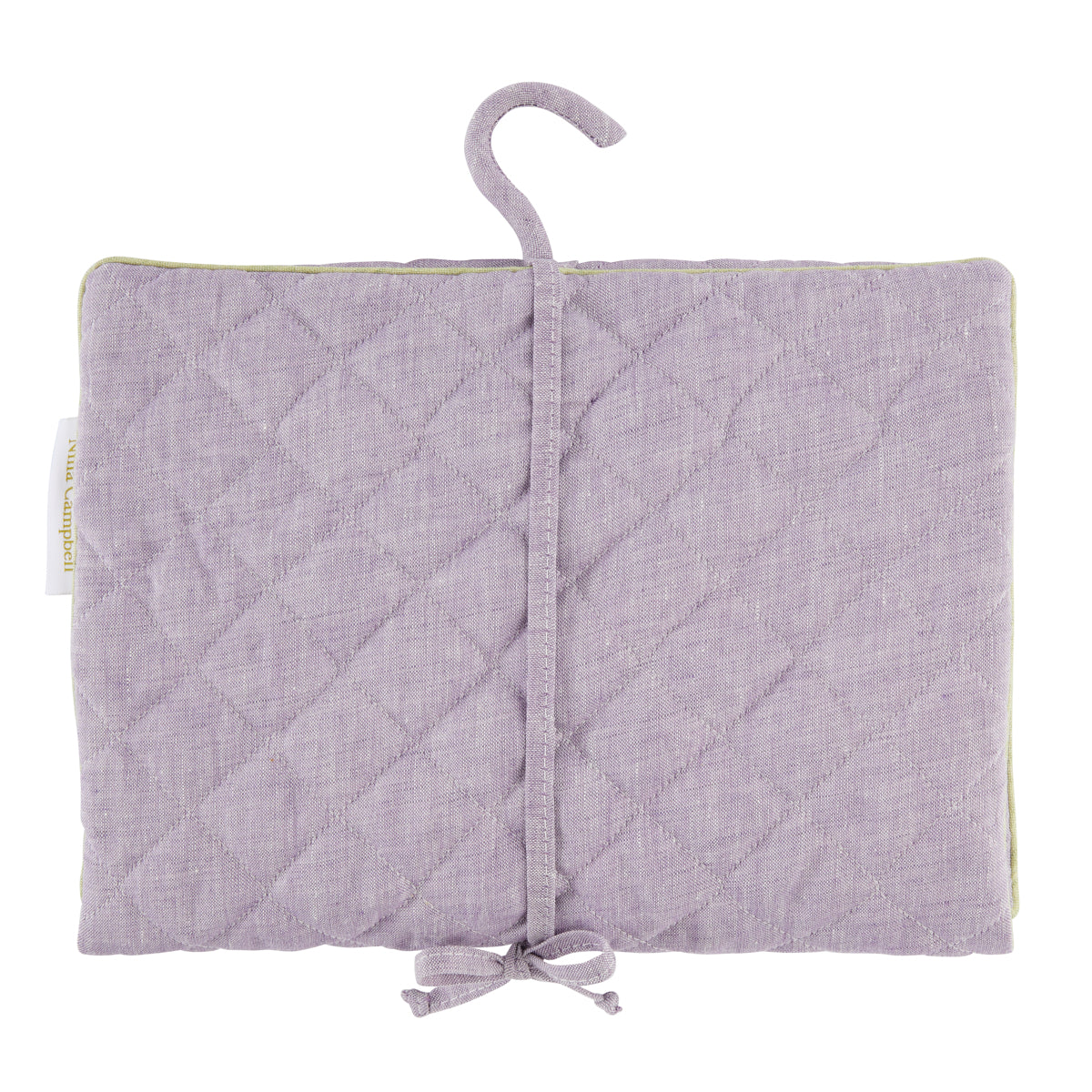 Nina Campbell Hanging Bag Linen Amethyst against a white background