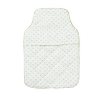 Nina Campbell Hot Water Bottle and Cover Mini Green Sprig against a white background