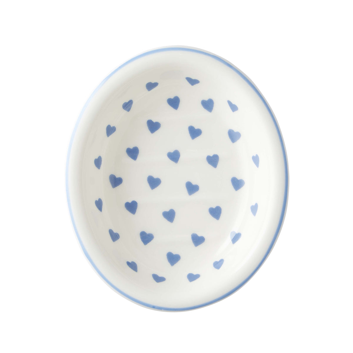 Oval Soap Dish Blue Heart