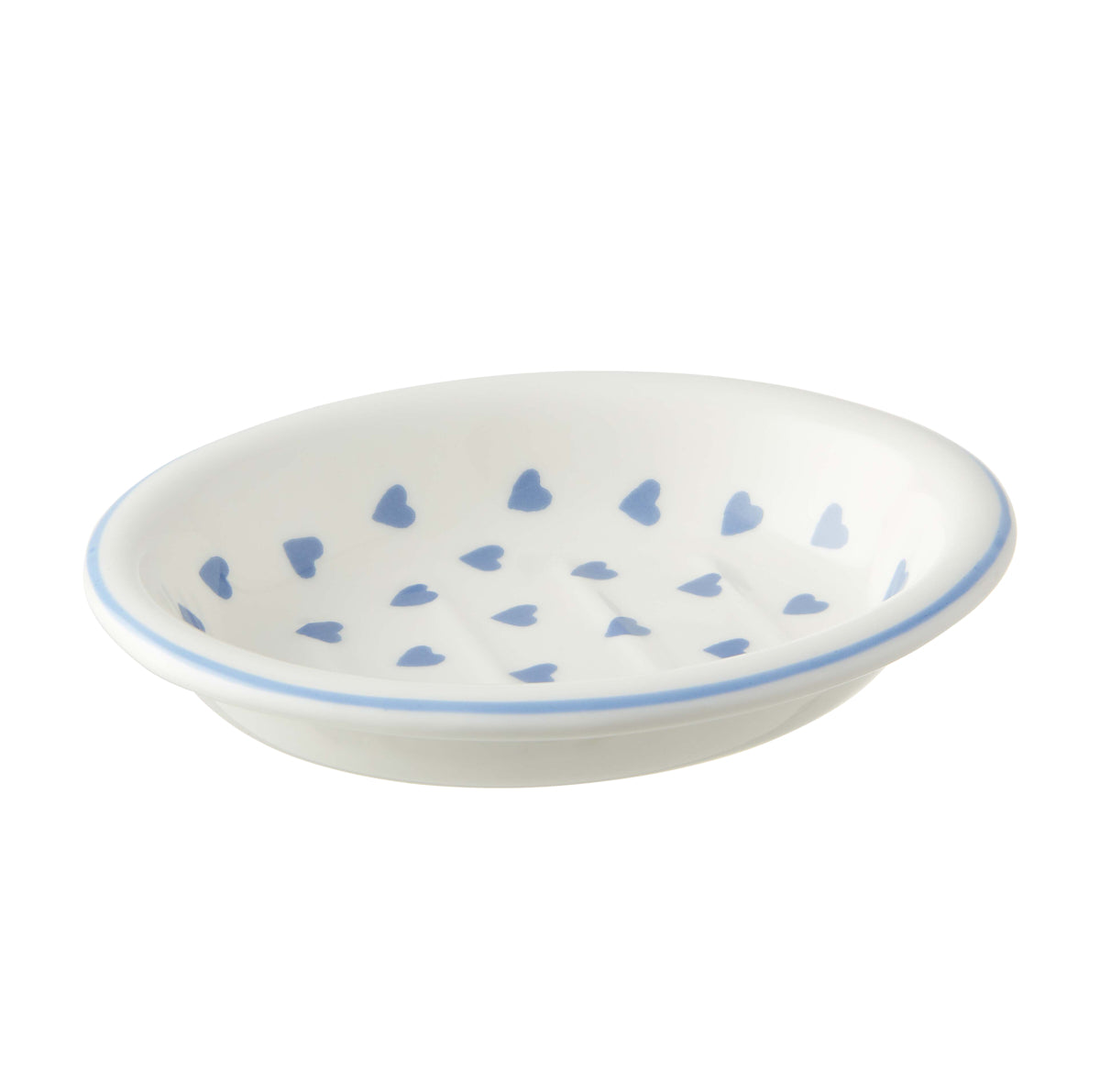 Oval Soap Dish Blue Heart