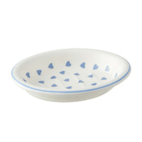 Oval Soap Dish Blue Heart