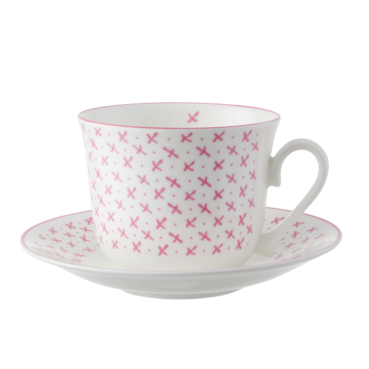 Chatsworth Breakfast Cup & Saucer Pink Sprig