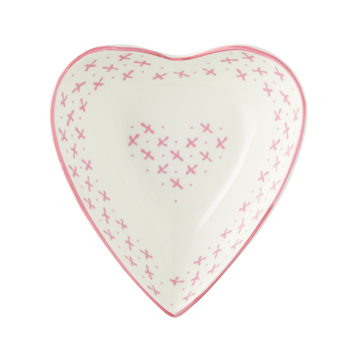 Small Heart Dish Pink Sprig