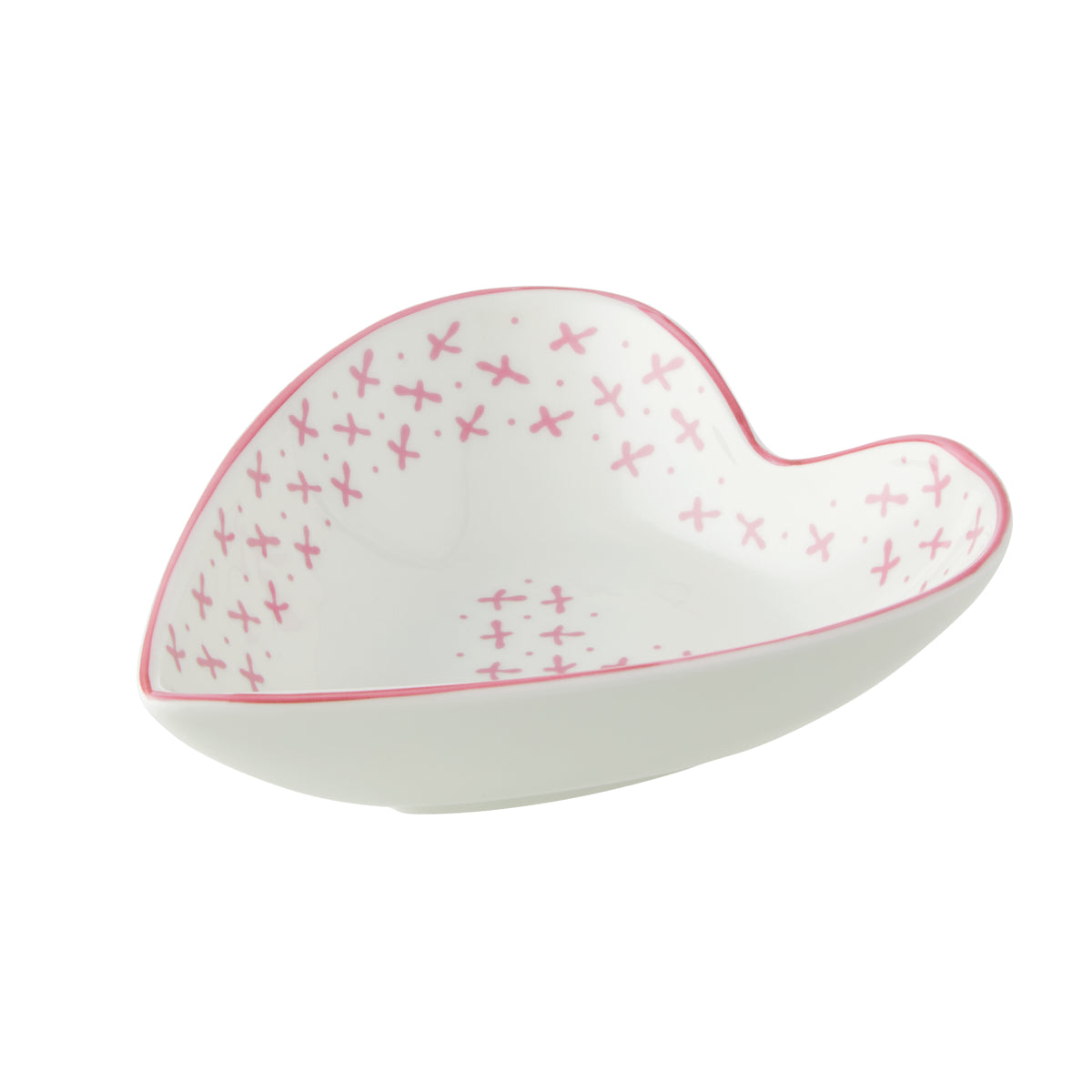 Small Heart Dish Pink Sprig