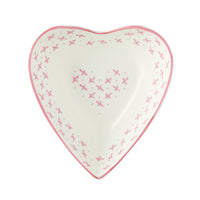 Small Heart Dish Pink Sprig
