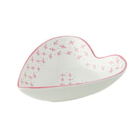 Small Heart Dish Pink Sprig