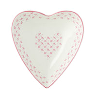 Medium Heart Dish Pink Sprig