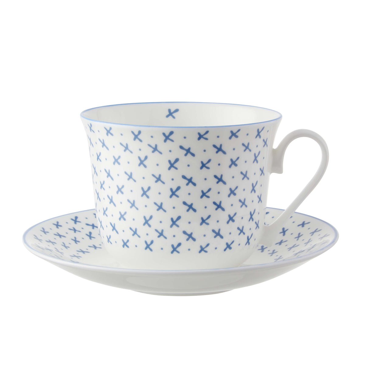 Nina Campbell Chatsworth Breakfast Cup & Saucer - Blue Sprig