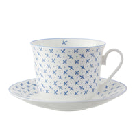 Chatsworth Breakfast Cup & Saucer Blue Sprig