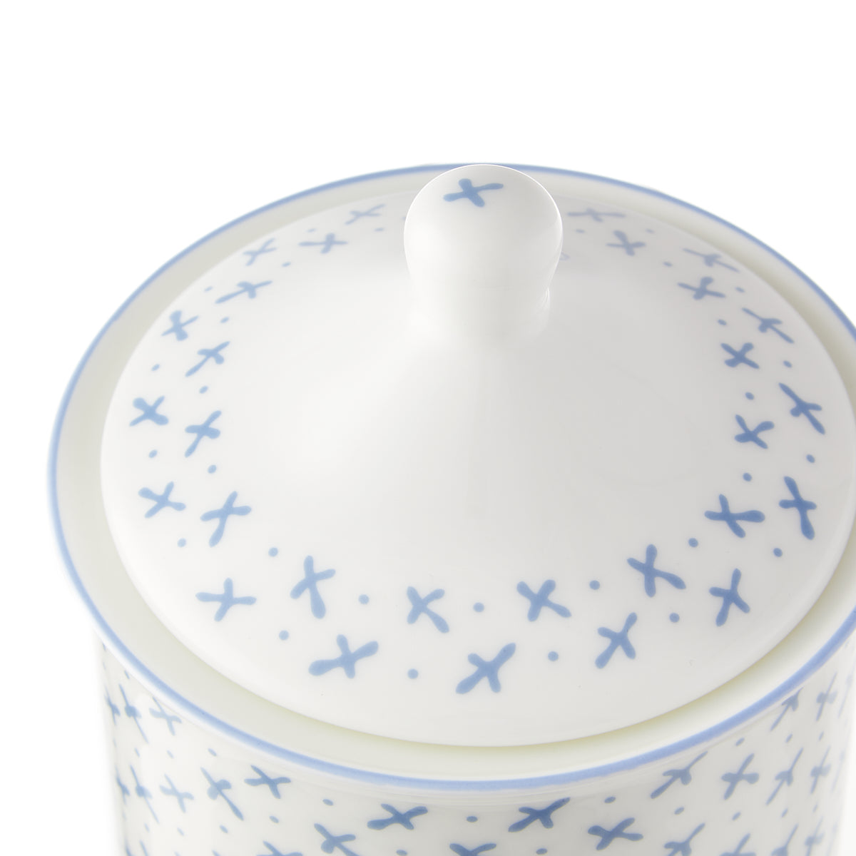 Cotton Wool Jar Blue Sprig