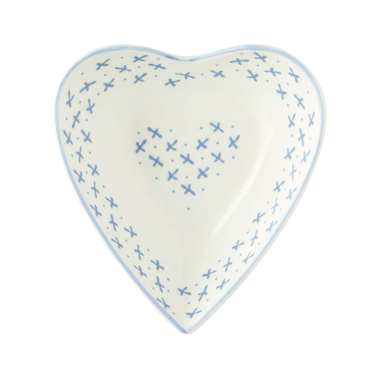 Small Heart Dish Blue Sprig