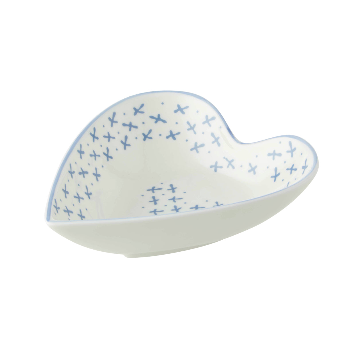 Small Heart Dish Blue Sprig