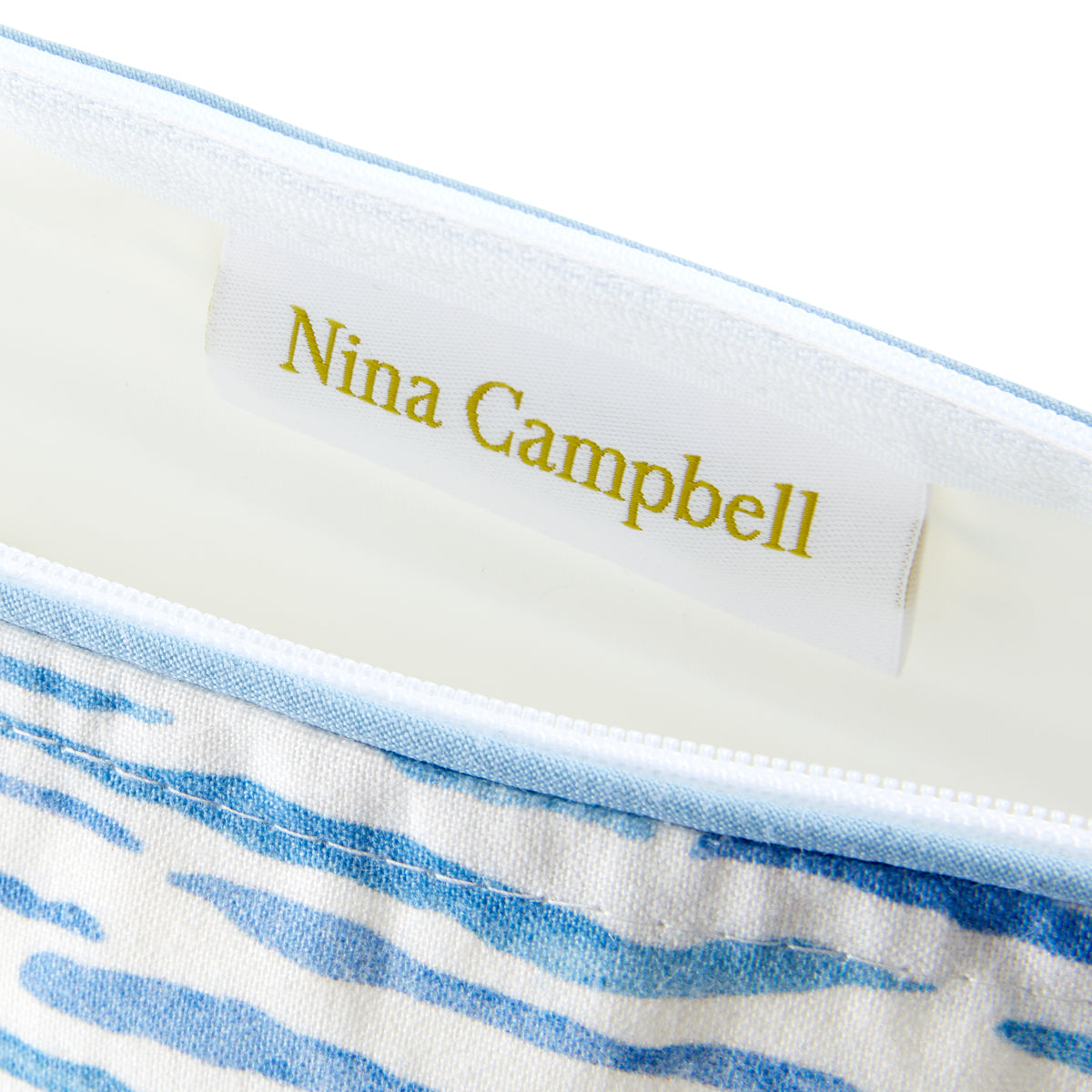 Nina Campbell Brush Bag Arles Blue close up