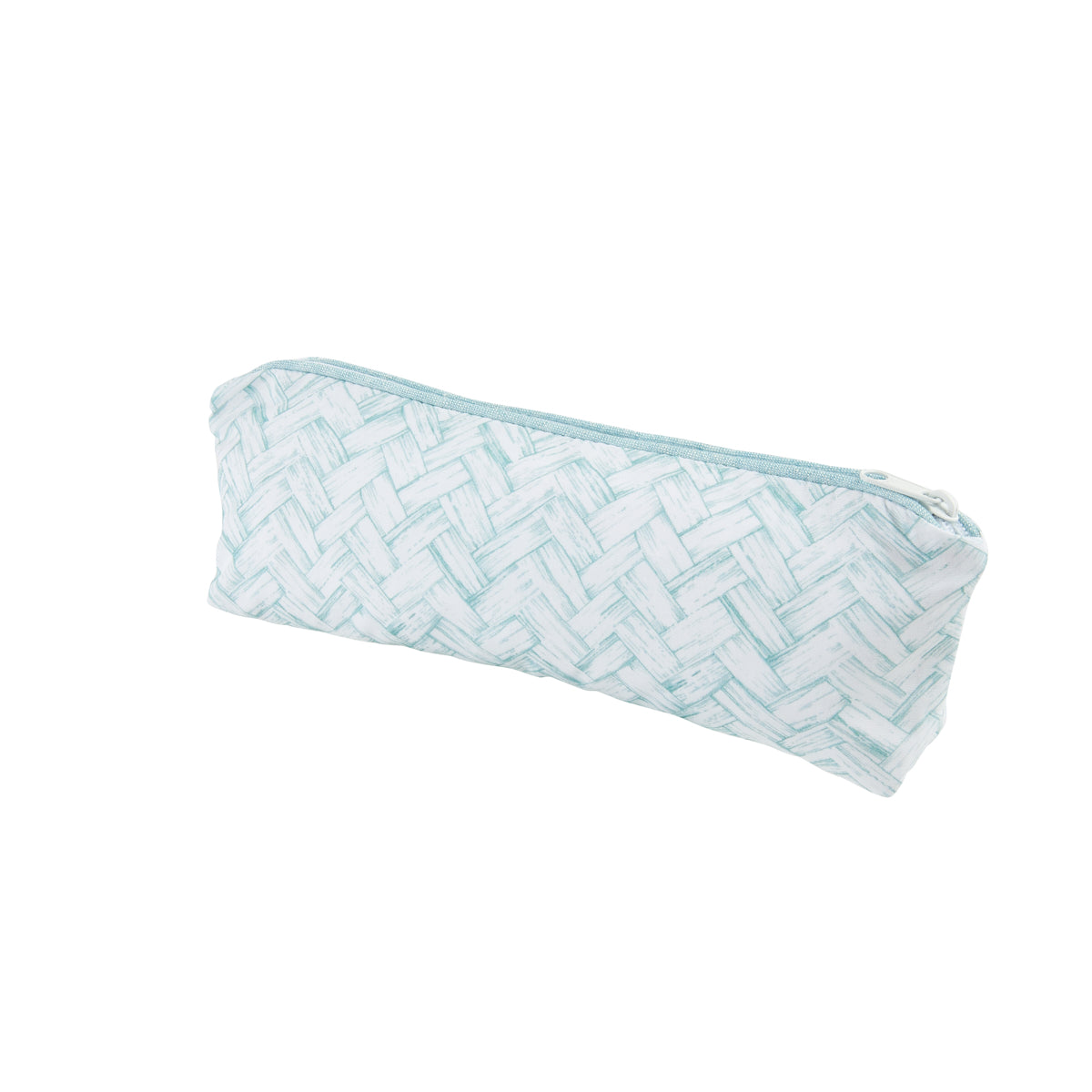 Nina Campbell Brush Bag Basketweave Aqua against a white background