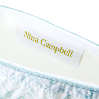 Nina Campbell Brush Bag Basketweave Aqua close up