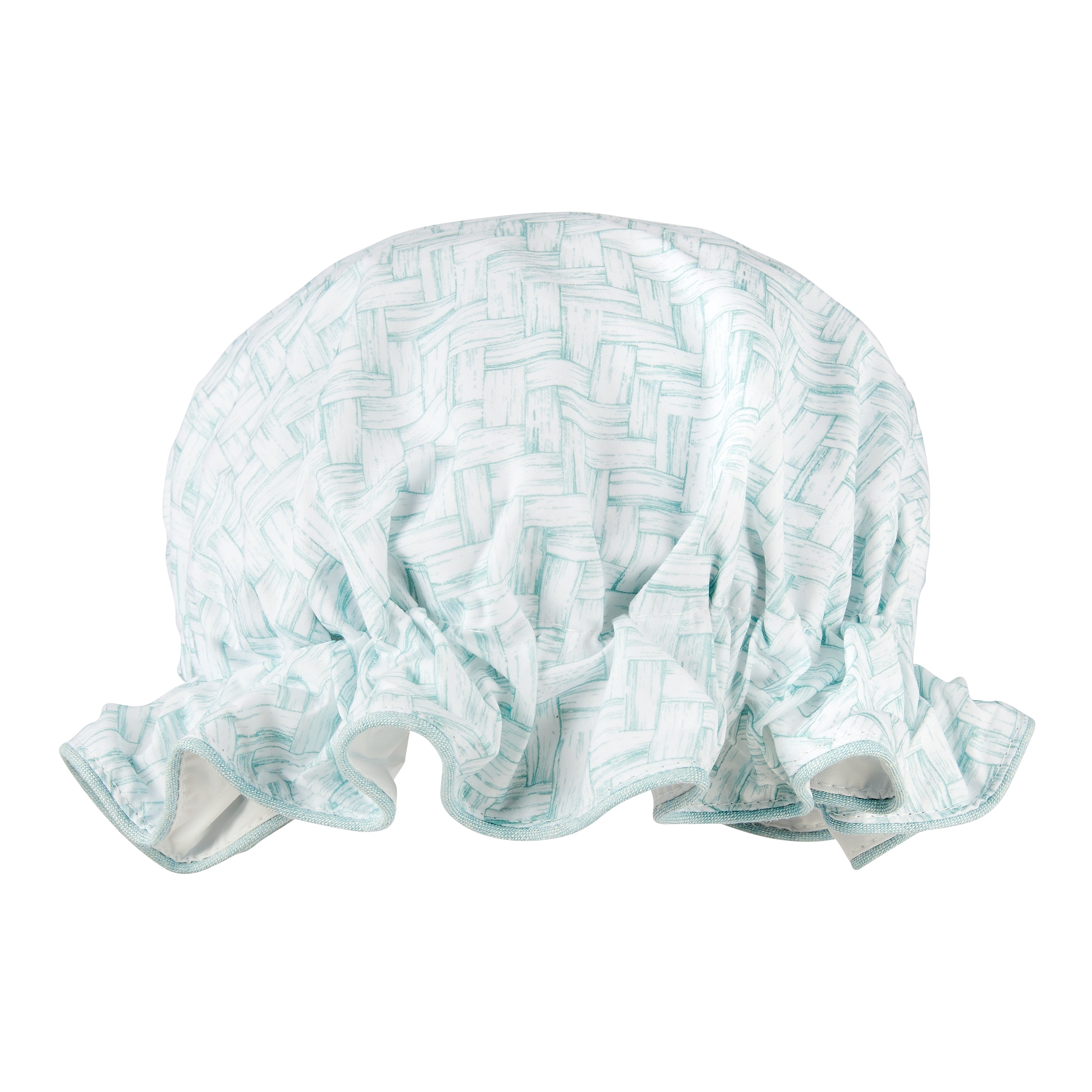 Bath Hat Basketweave Aqua