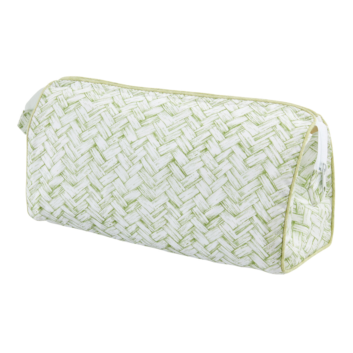 Nina Campbell Wash Bag Basketweave Green against a white background