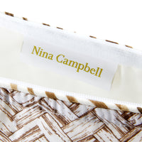 Nina Campbell Brush Bag Basketweave Chocolate close up
