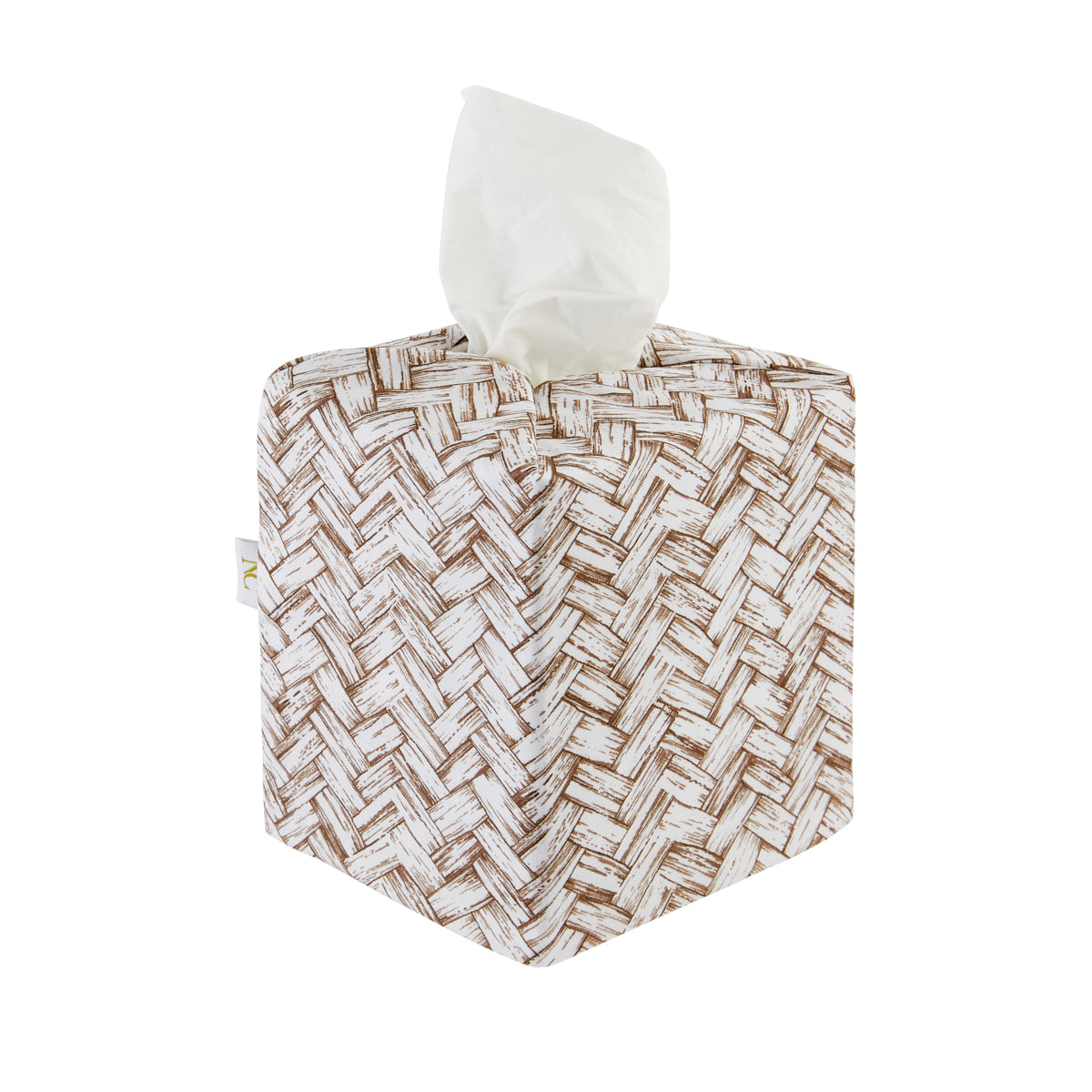 Tissue Box Cover Basketweave Brown