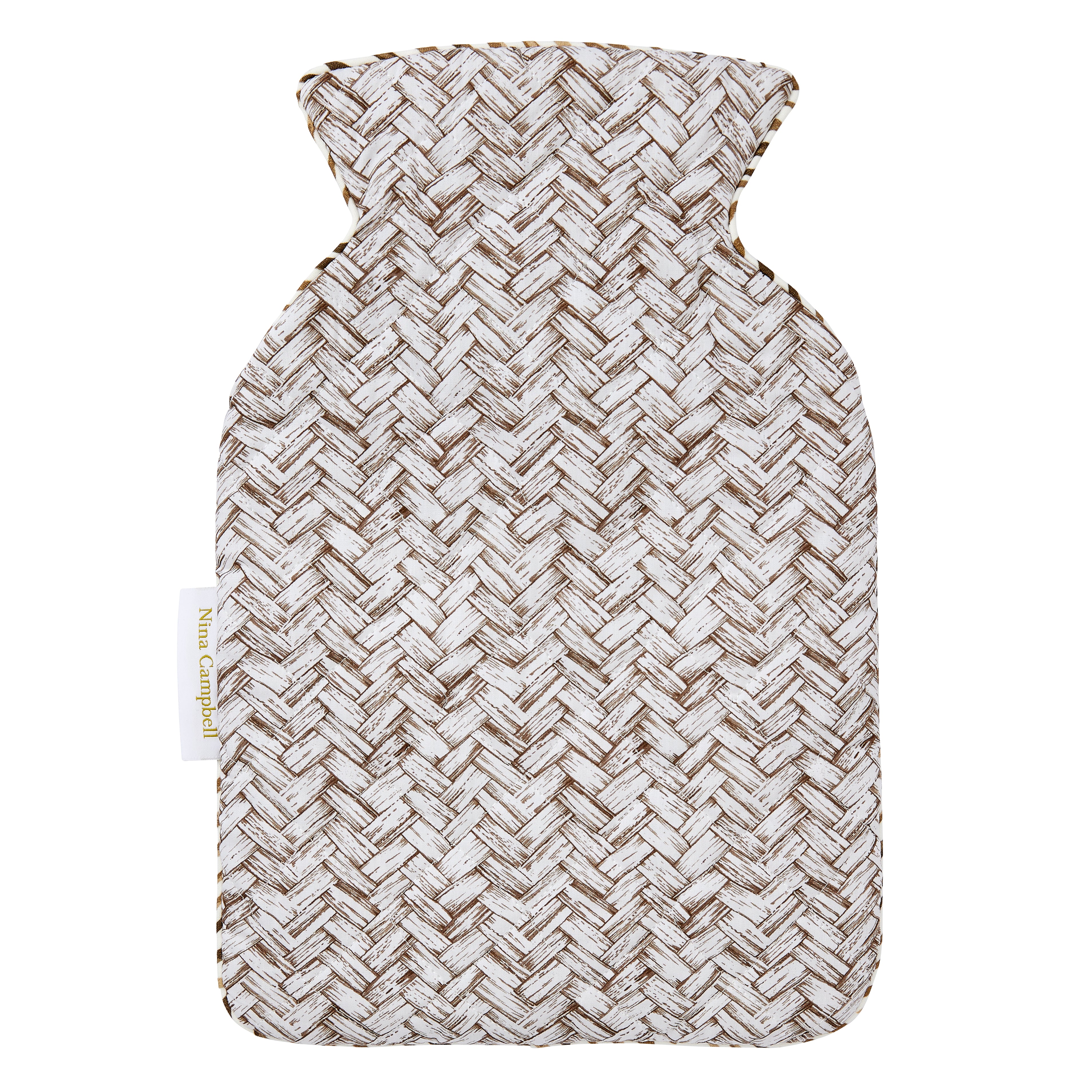 Hot Water Bottle Cover Basketweave Chocolate