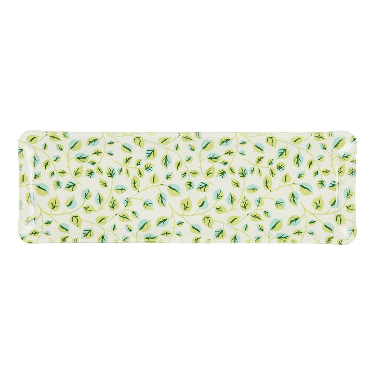 Nina Campbell Fabric Tray Oblong Swirl Leaf against a white background