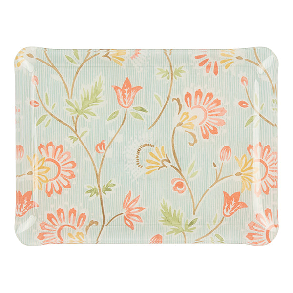 Nina Campbell Fabric Tray Small - Indienne/Stripe - Aqua/Coral