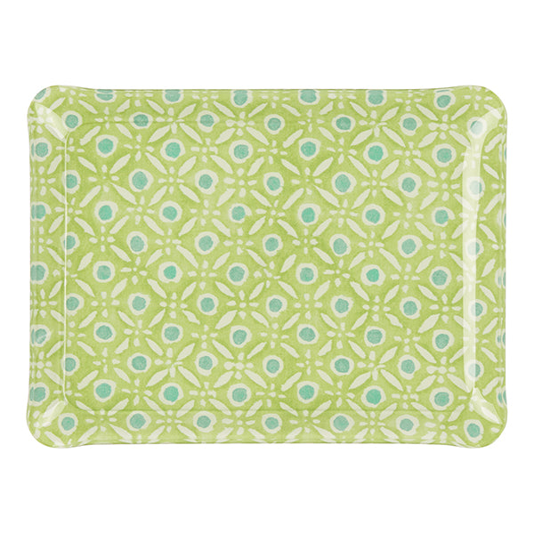 Nina Campbell Fabric Tray Small - Batik Dots Green/Aqua