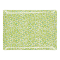 Nina Campbell Fabric Tray Medium Batik Dots Green/Aqua against a white background