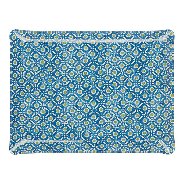 Nina Campbell Fabric Tray Medium - Batik Dots Blue/Green