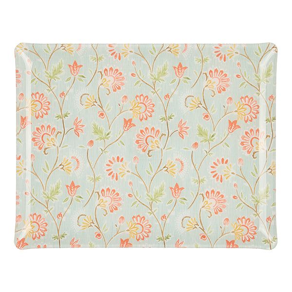 Nina Campbell Fabric Tray Large - Indienne/Stripe - Aqua/Coral