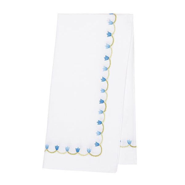 Nina Campbell Marguerite Napkin Blue against a white background