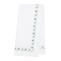 Nina Campbell Marguerite Napkin Blue against a white background