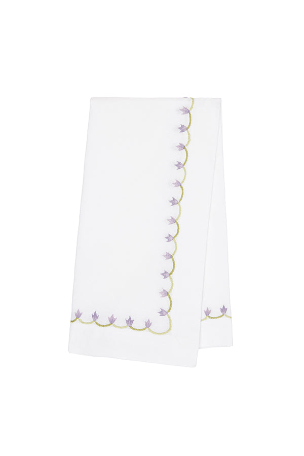 Nina Campbell Marguerite Napkin Lilac against a white background