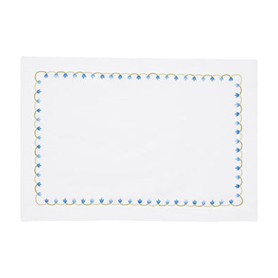 Nina Campbell Marguerite Placemat Blue against a white background