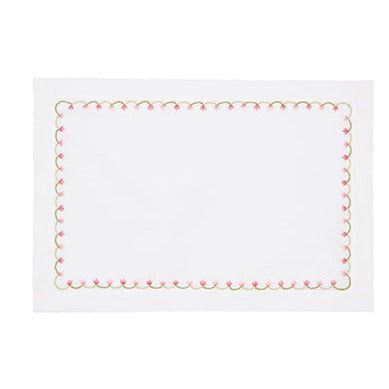 Nina Campbell Marguerite Placemat Pink against a white background