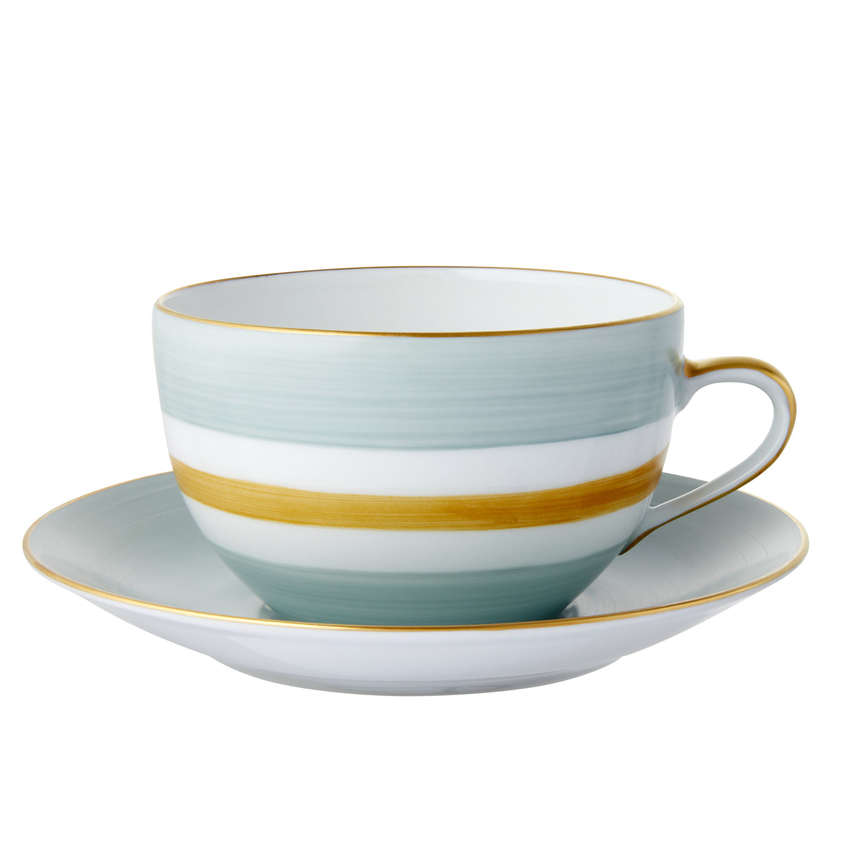 Breakfast Cup and Saucer Round Opaline/Dore