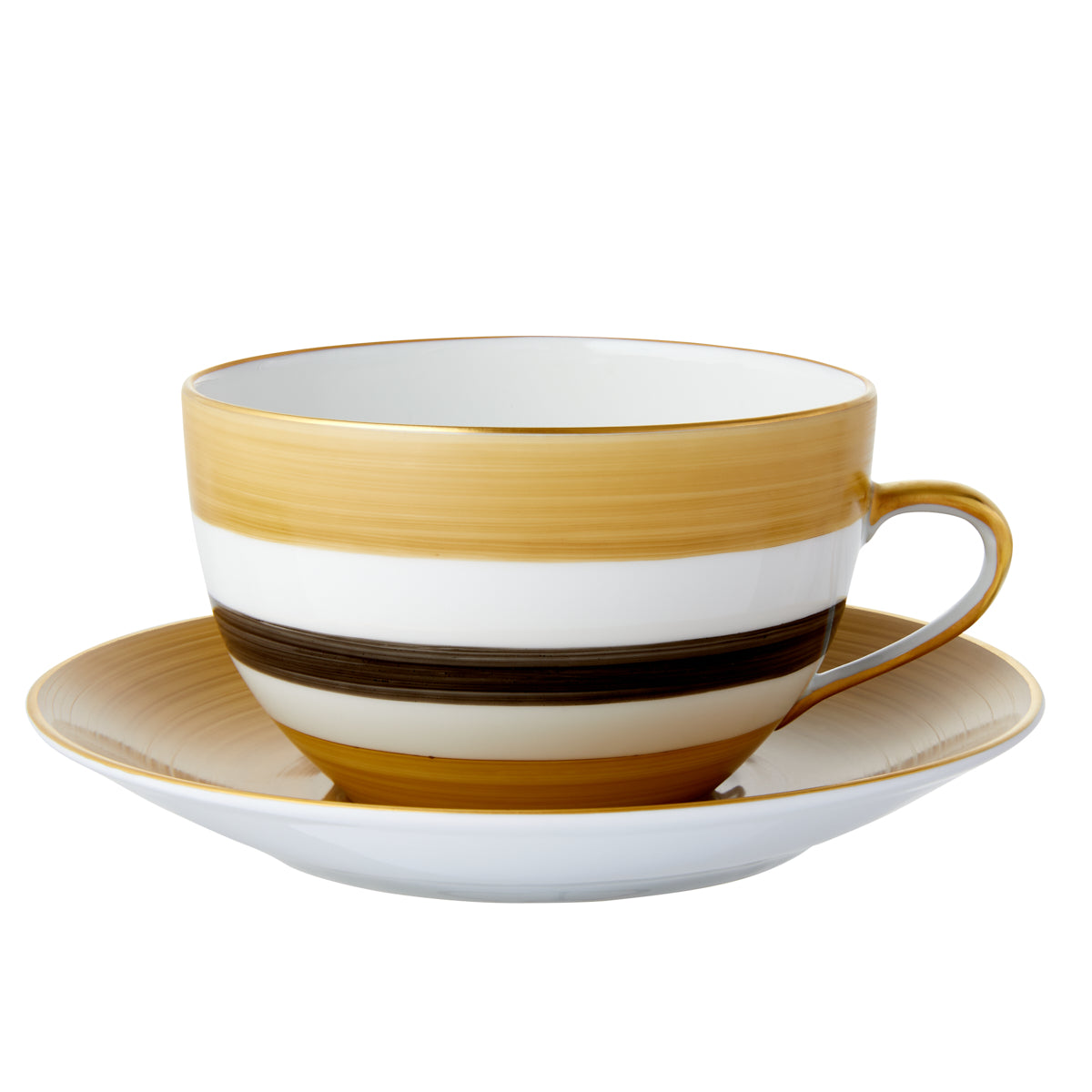 Breakfast Cup and Saucer Round Ambre/Noir