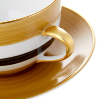 Breakfast Cup and Saucer Round Ambre/Noir