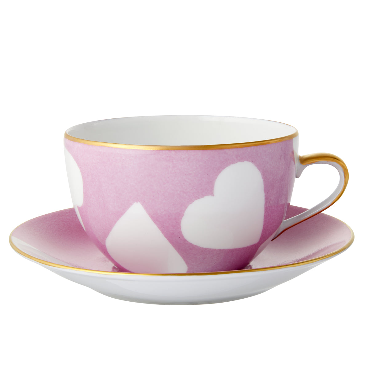 Breakfast Cup and Saucer Heart Rose Perle