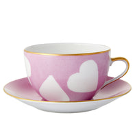 Breakfast Cup and Saucer Heart Rose Perle