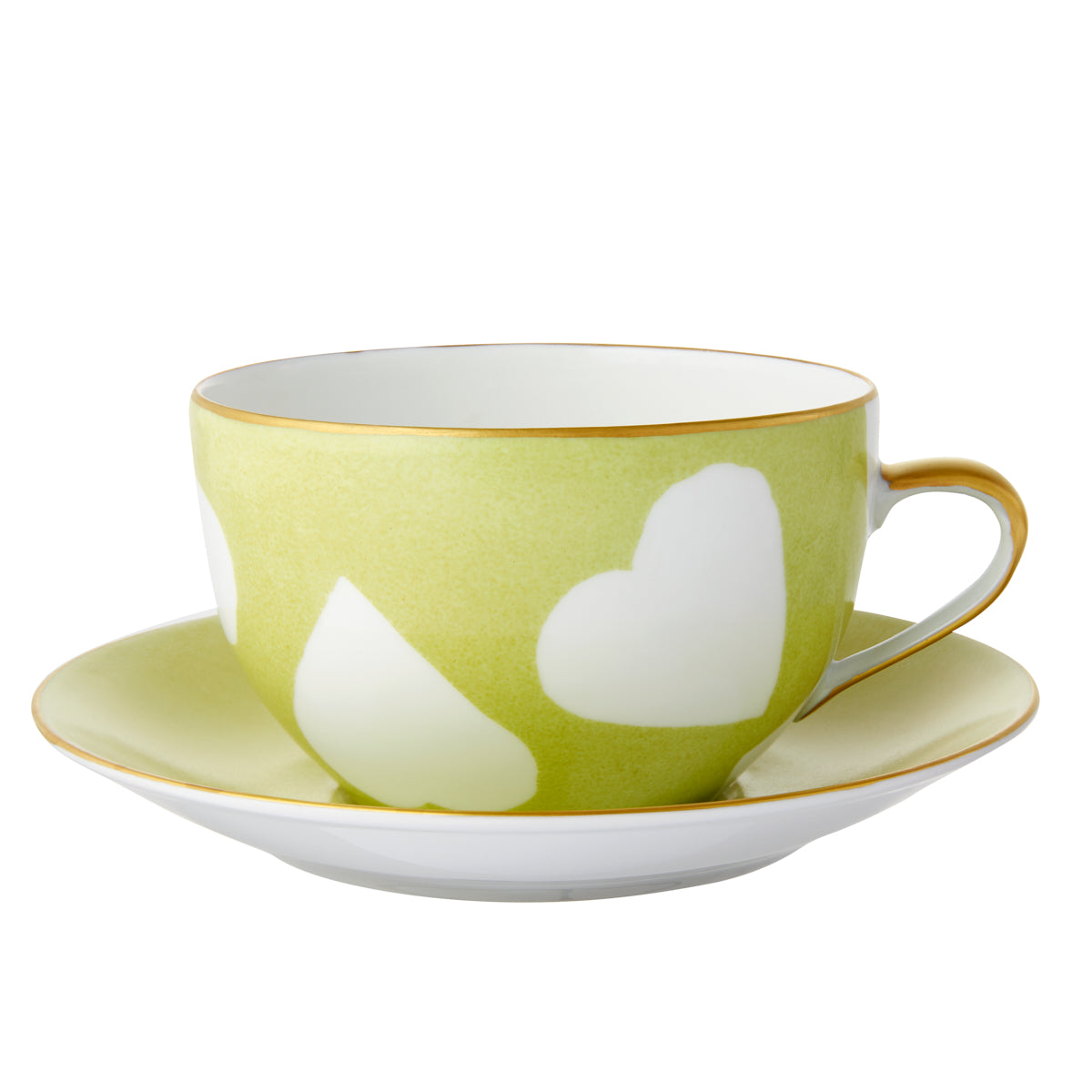 Breakfast Cup and Saucer Heart Vert Pistache