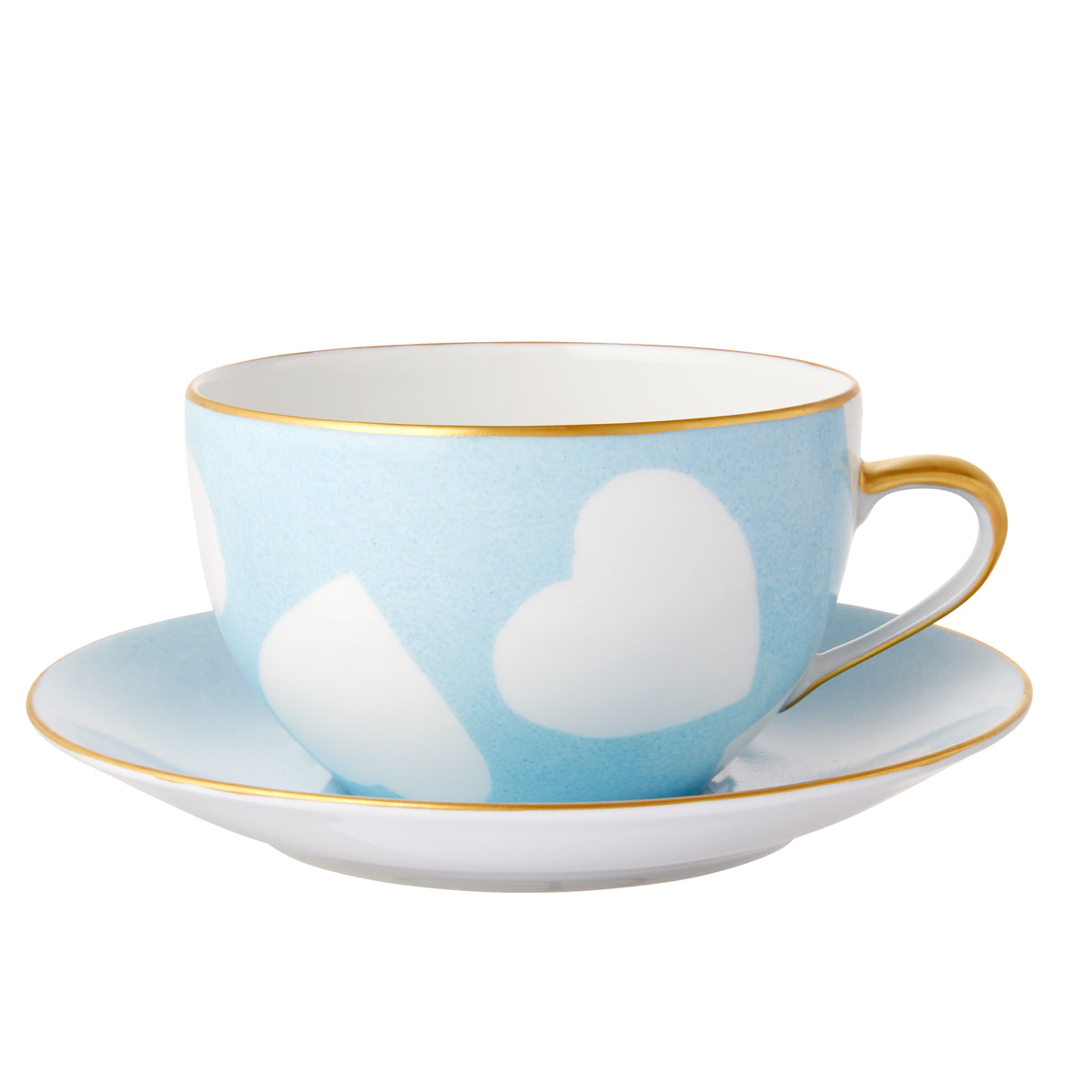 Breakfast Cup and Saucer Heart Bleu Perle