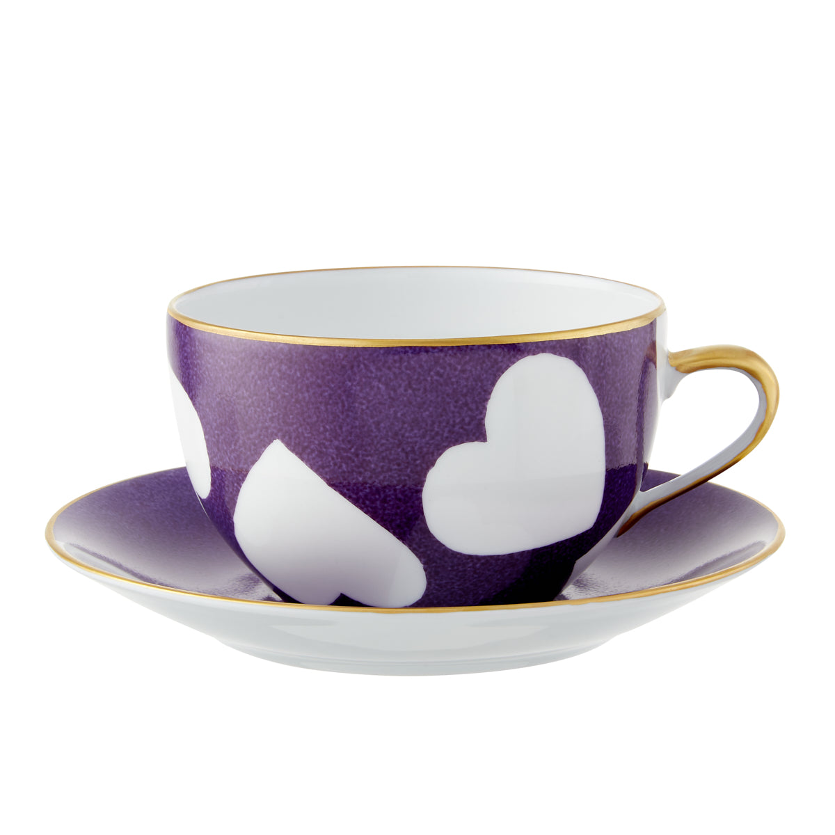 Breakfast Cup and Saucer Heart Violet
