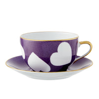 Breakfast Cup and Saucer Heart Violet