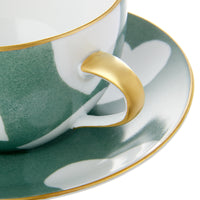 Breakfast Cup and Saucer Heart Vert de Gris
