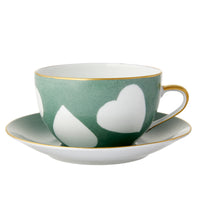 Breakfast Cup and Saucer Heart Vert de Gris
