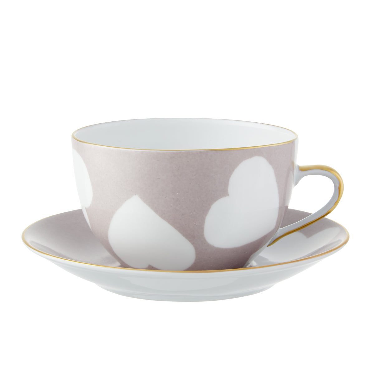 Breakfast Cup and Saucer Heart Marron Glace
