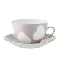 Breakfast Cup and Saucer Heart Marron Glace