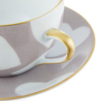 Breakfast Cup and Saucer Heart Marron Glace