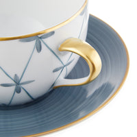 Nina Campbell Breakfast Cup & Saucer Floral - Blue